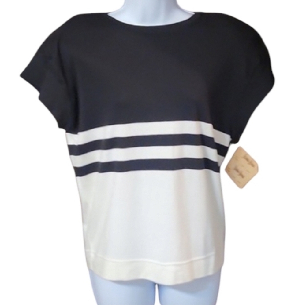 Nancy Heller Vintage Black And White Top NWT